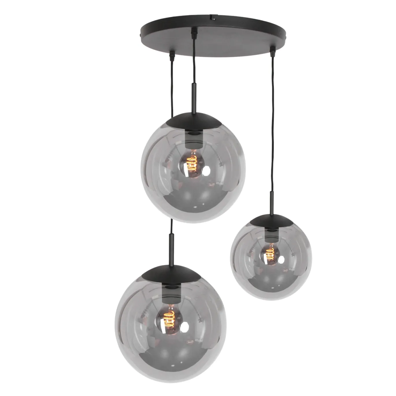 Steinhauer Hanglamp Bollique Getrapt 3-Lichts Zwart
