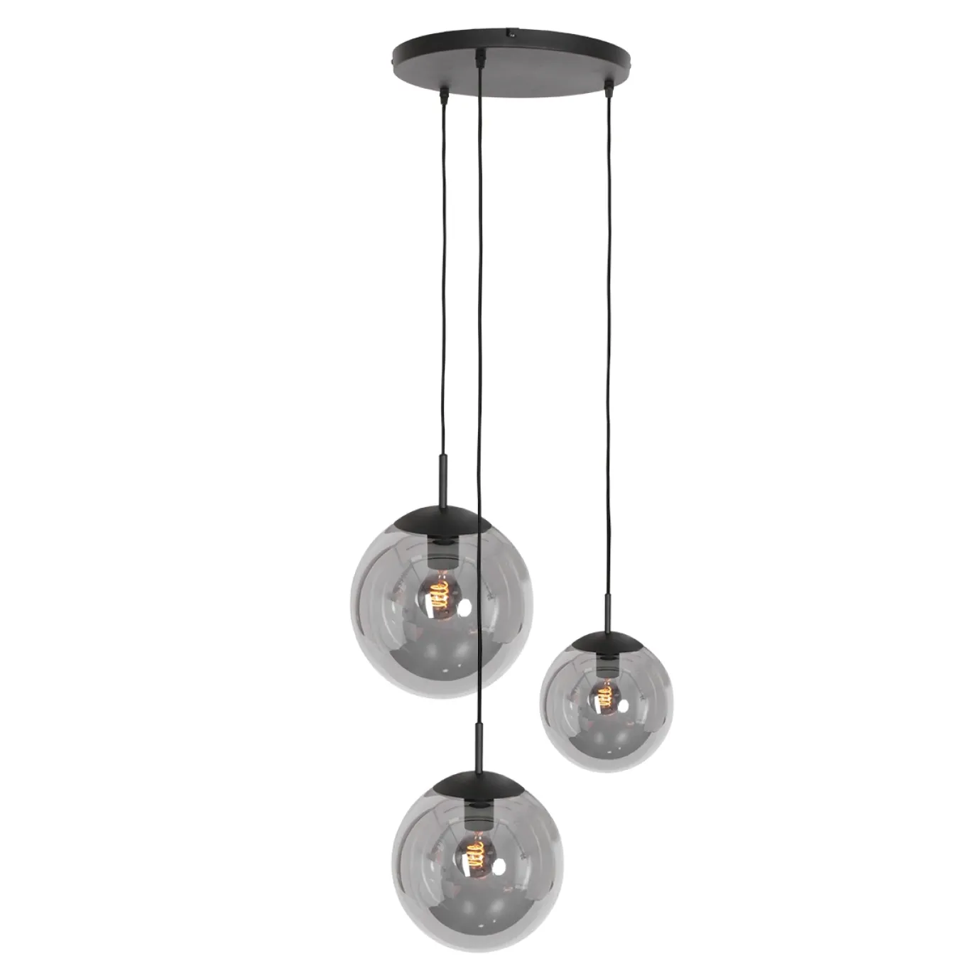 Steinhauer Hanglamp Bollique Getrapt 3-Lichts Zwart