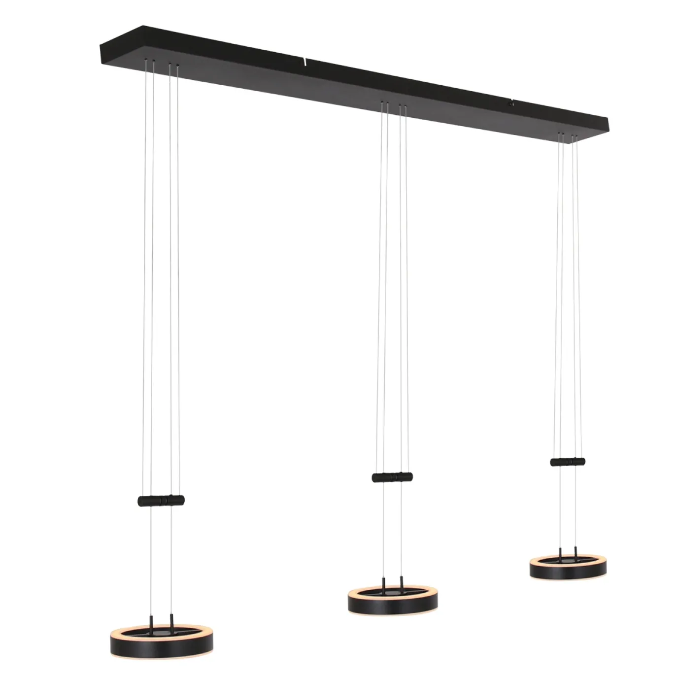Steinhauer Hanglamp Piola 3-Lichts Zwart