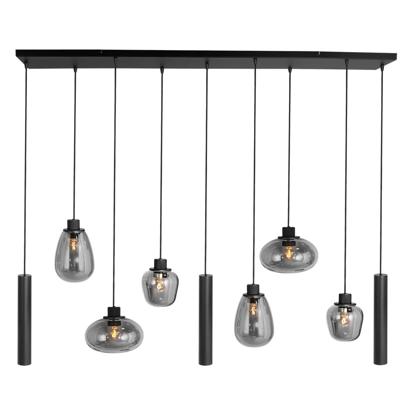 Steinhauer Hanglamp Reflexion met Lichtkokers 9-Lichts Zwart