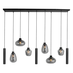 Steinhauer Hanglamp Reflexion met Lichtkokers 9-Lichts Zwart
