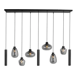 Steinhauer Hanglamp Reflexion met Lichtkokers 9-Lichts Zwart