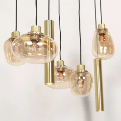 Steinhauer Hanglamp Reflexion met Lichtkokers 9-Lichts Messing