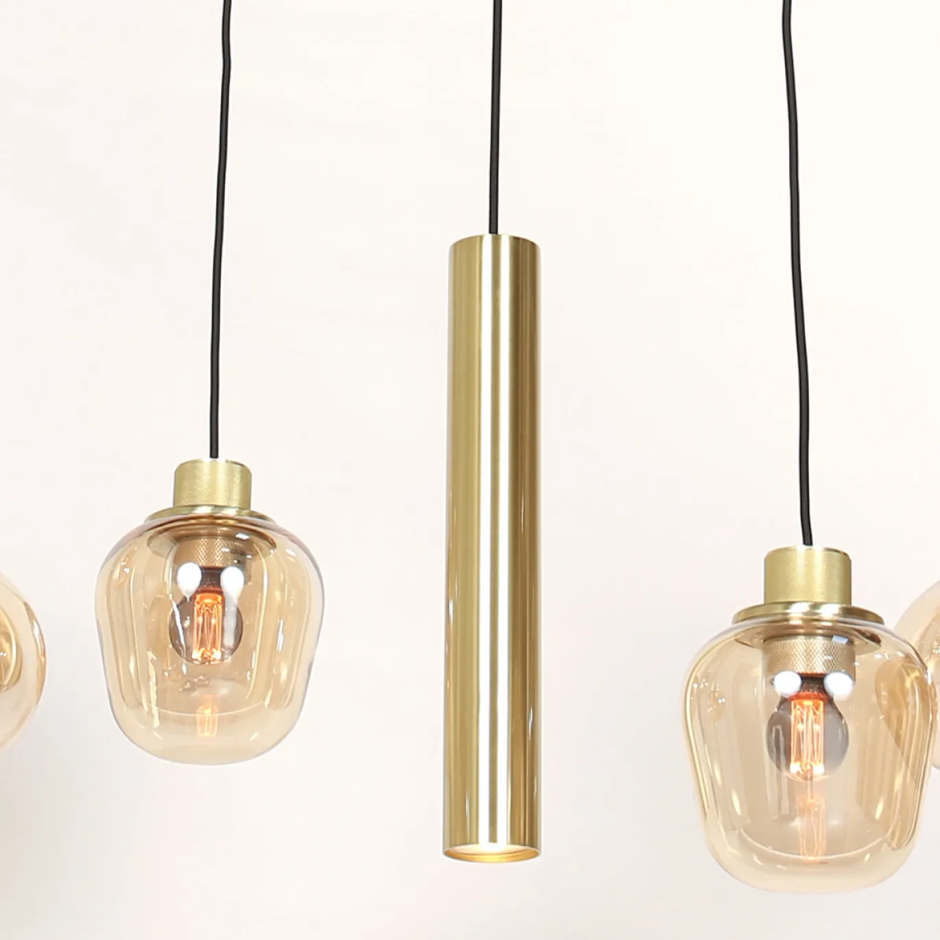 Steinhauer Hanglamp Reflexion met Lichtkokers 9-Lichts Messing