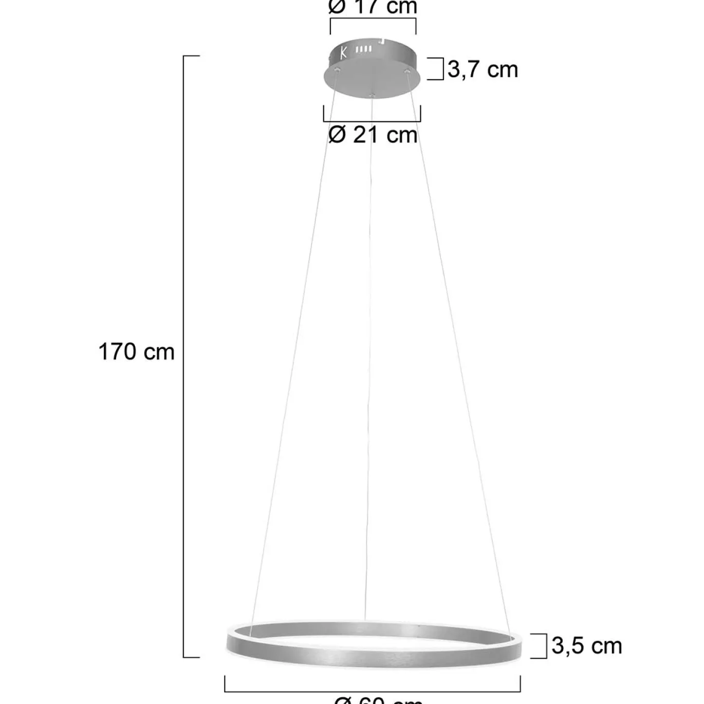 Steinhauer Hanglamp Ringlux Grijs Ø60cm