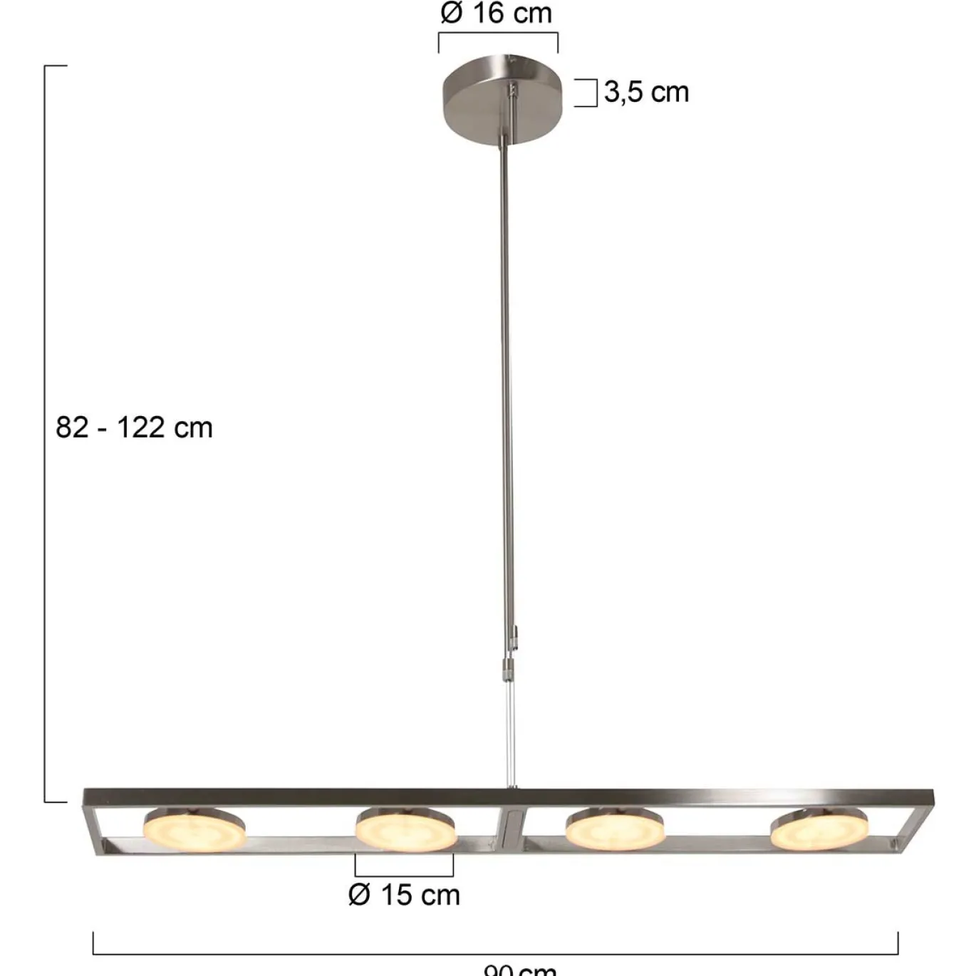 Steinhauer Hanglamp Soleil Grijs 90cm