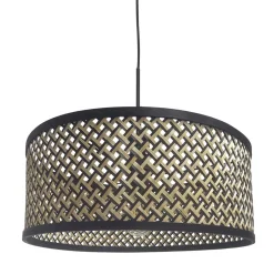 Steinhauer Hanglamp Sparkled Light Zwart Bamboe Naturel/Zwart