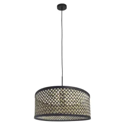 Steinhauer Hanglamp Sparkled Light Zwart Bamboe Naturel/Zwart