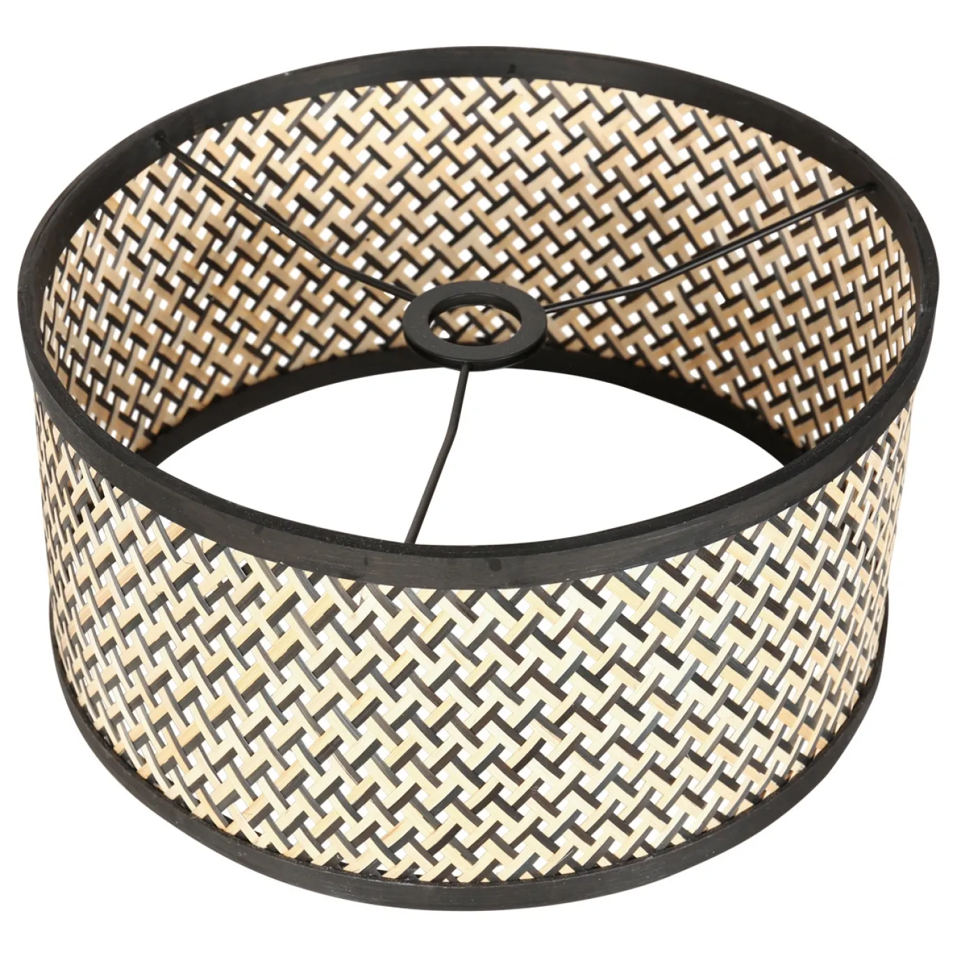 Steinhauer Hanglamp Sparkled Light Zwart Bamboe Naturel/Zwart