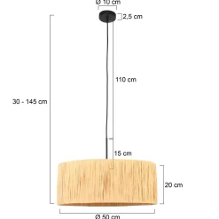 Steinhauer Hanglamp Sparkled Light Zwart Gras Naturel