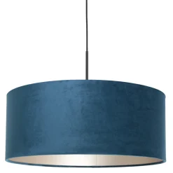 Steinhauer Hanglamp Sparkled Light Zwart Velours Blauw
