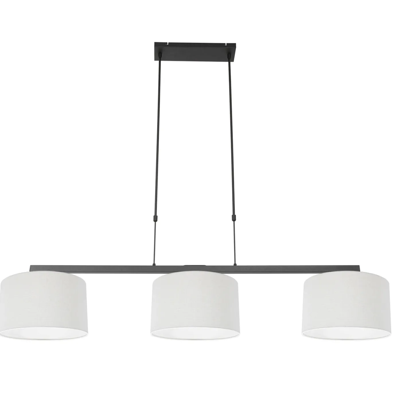 Steinhauer Hanglamp Stang 3-Lichts Grof Linnen Wit