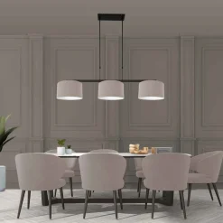 Steinhauer Hanglamp Stang 3-Lichts Grof Linnen Grijs