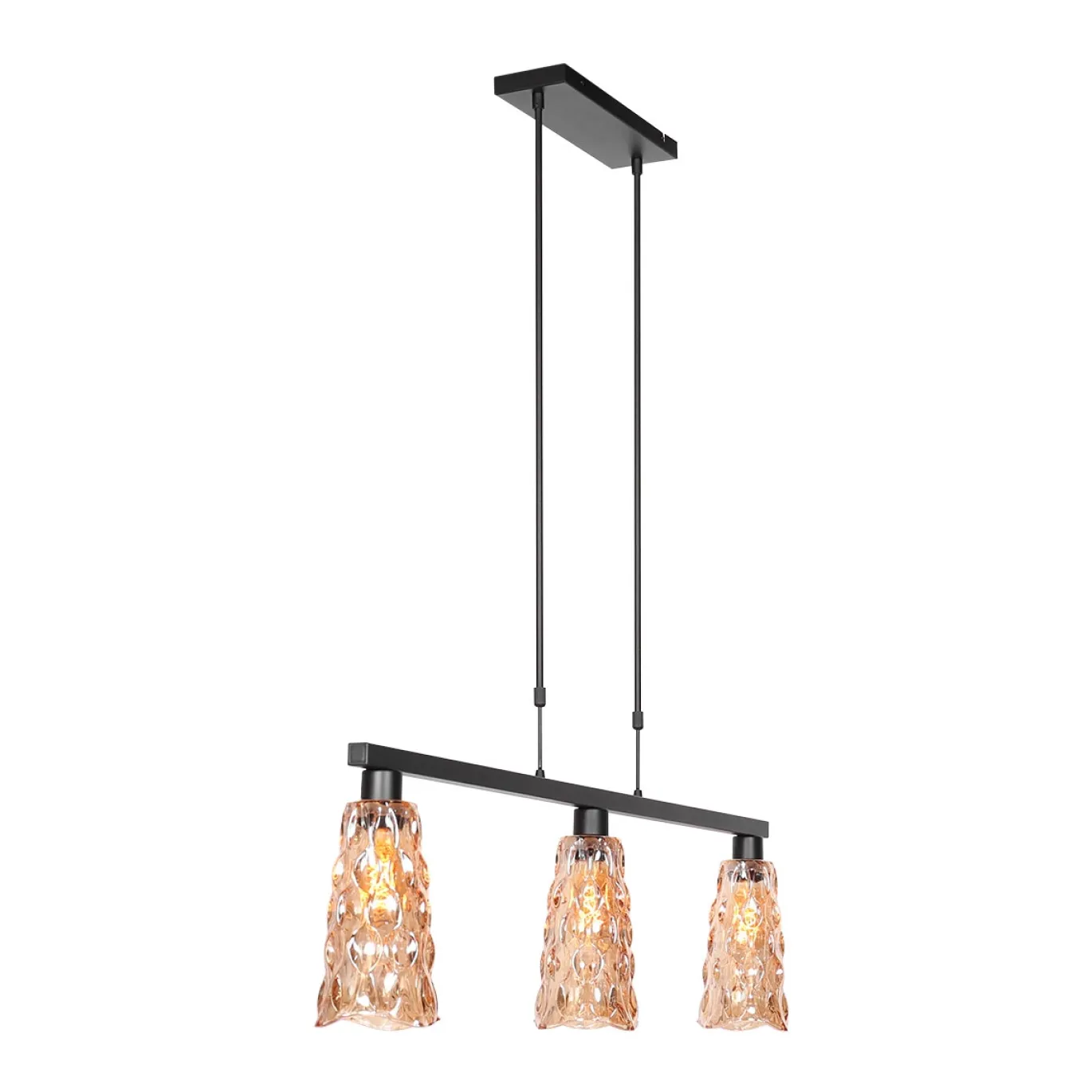 Steinhauer Hanglamp Vidrio 3-Lichts Amber Glas