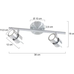 Steinhauer Natasja LED Plafondlamp 2-lichts Staal