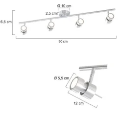 Steinhauer Natasja LED Plafondspot Staal 4-lichts 90cm