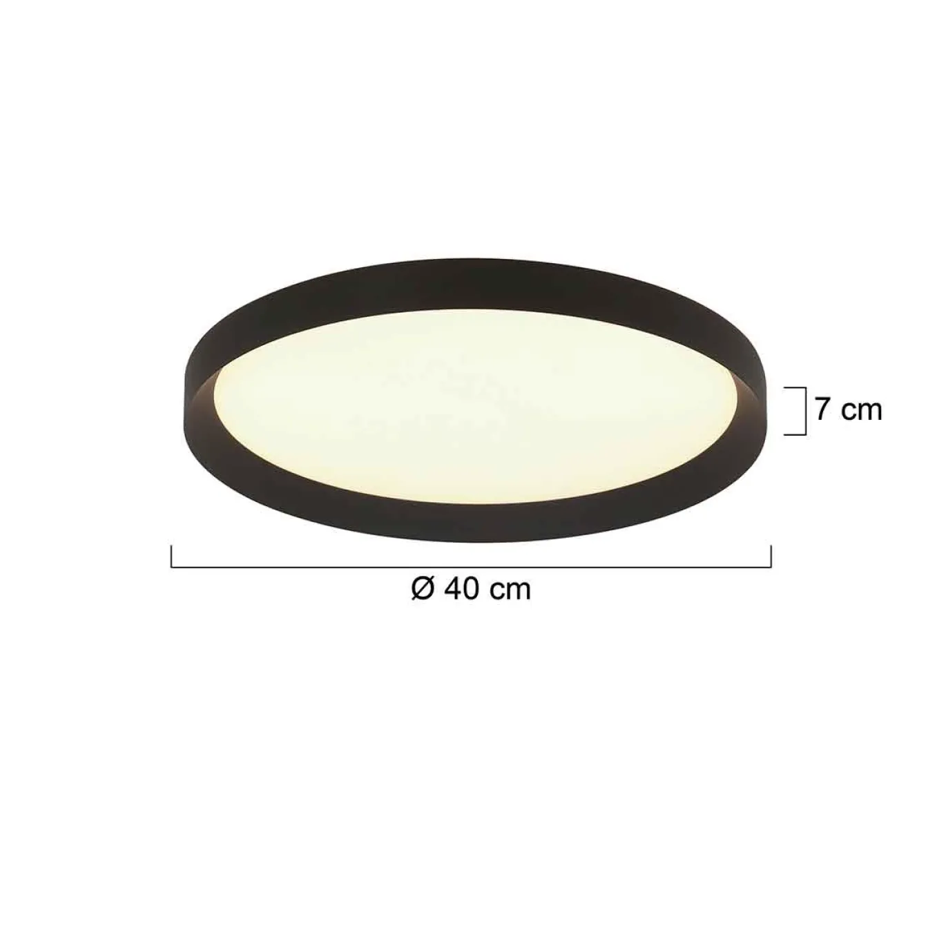 Steinhauer Plafondlamp Flady Zwart Ø40cm