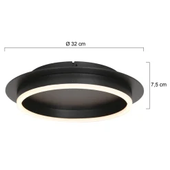 Steinhauer Plafondlamp Ringlux Zwart Ø32cm