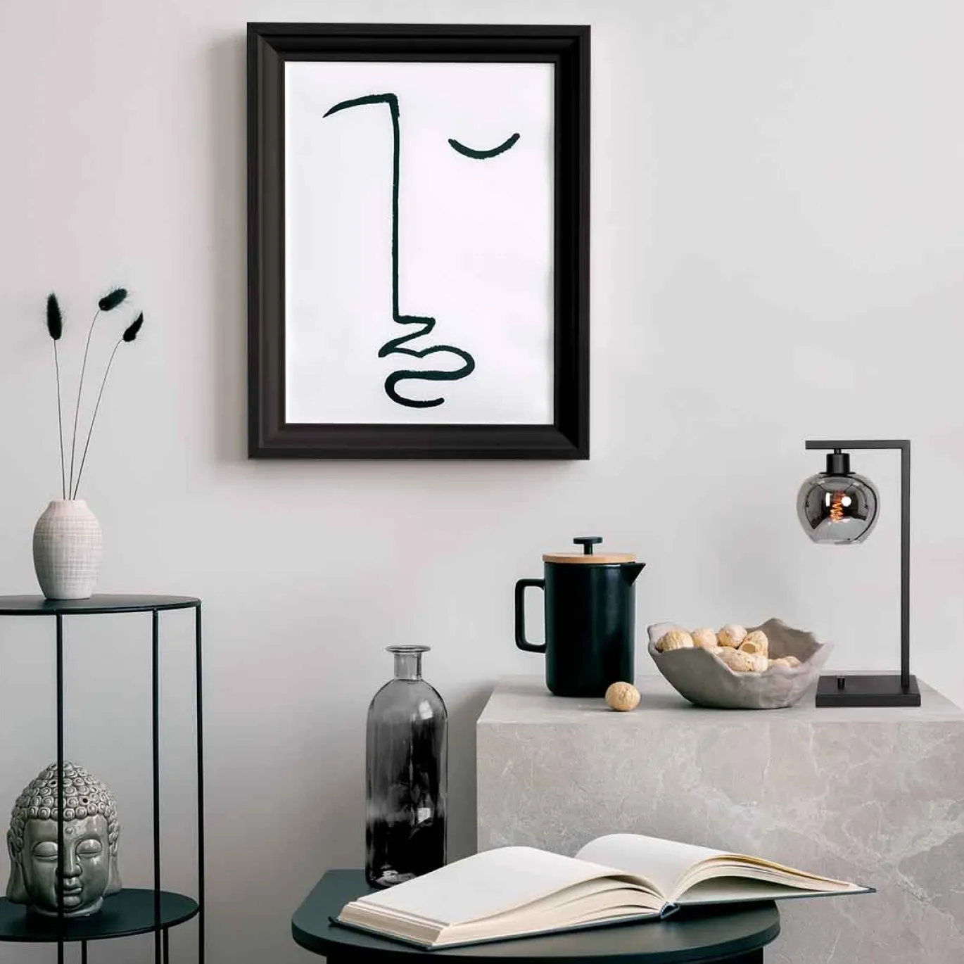 Steinhauer Tafellamp Lotus Zwart