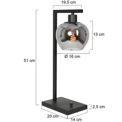 Steinhauer Tafellamp Lotus Zwart