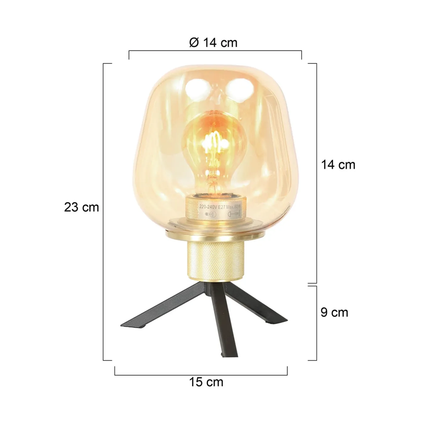 Steinhauer Tafellamp Reflexion Hoog Messing 23cm