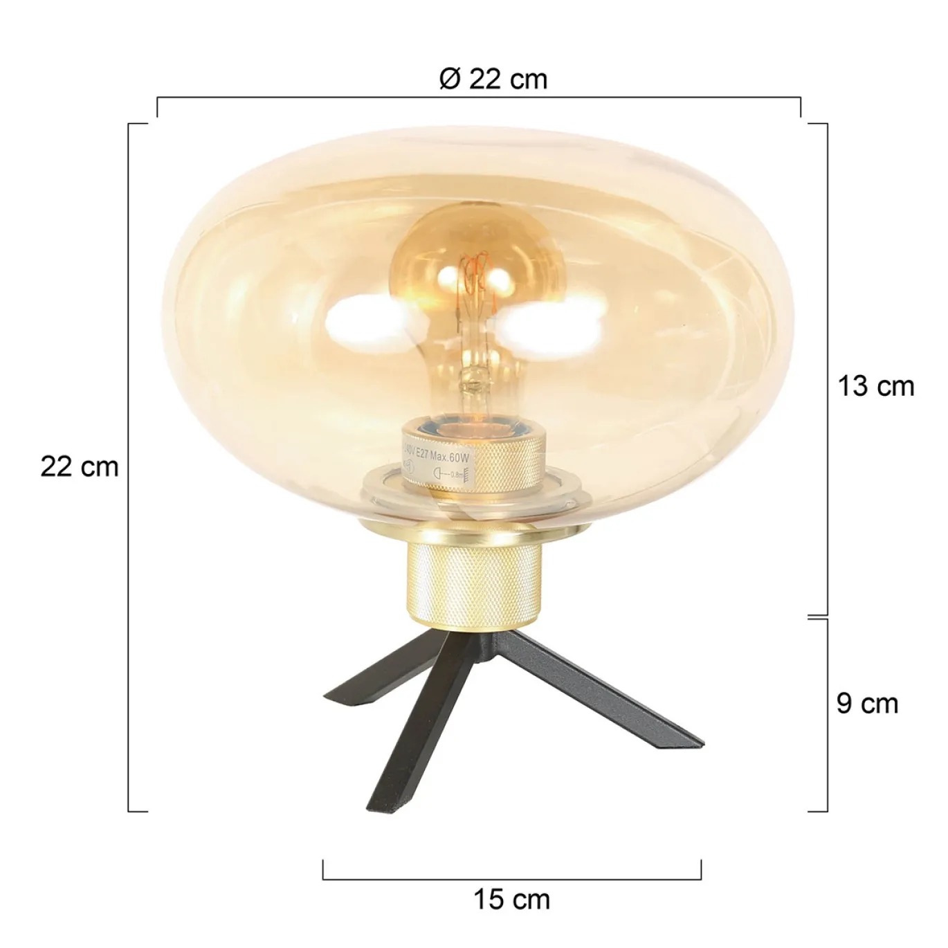Steinhauer Tafellamp Reflexion Disk Messing Ø22cm