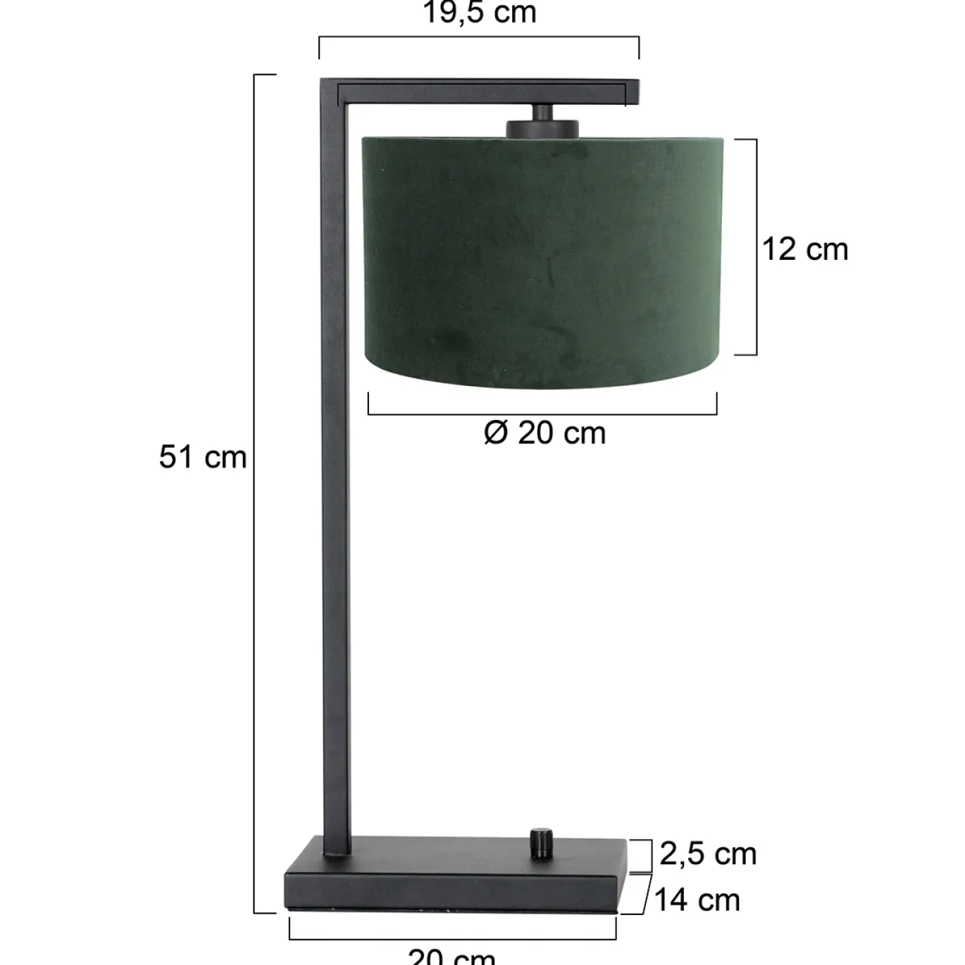 Steinhauer Tafellamp Stang Down Velours Groen