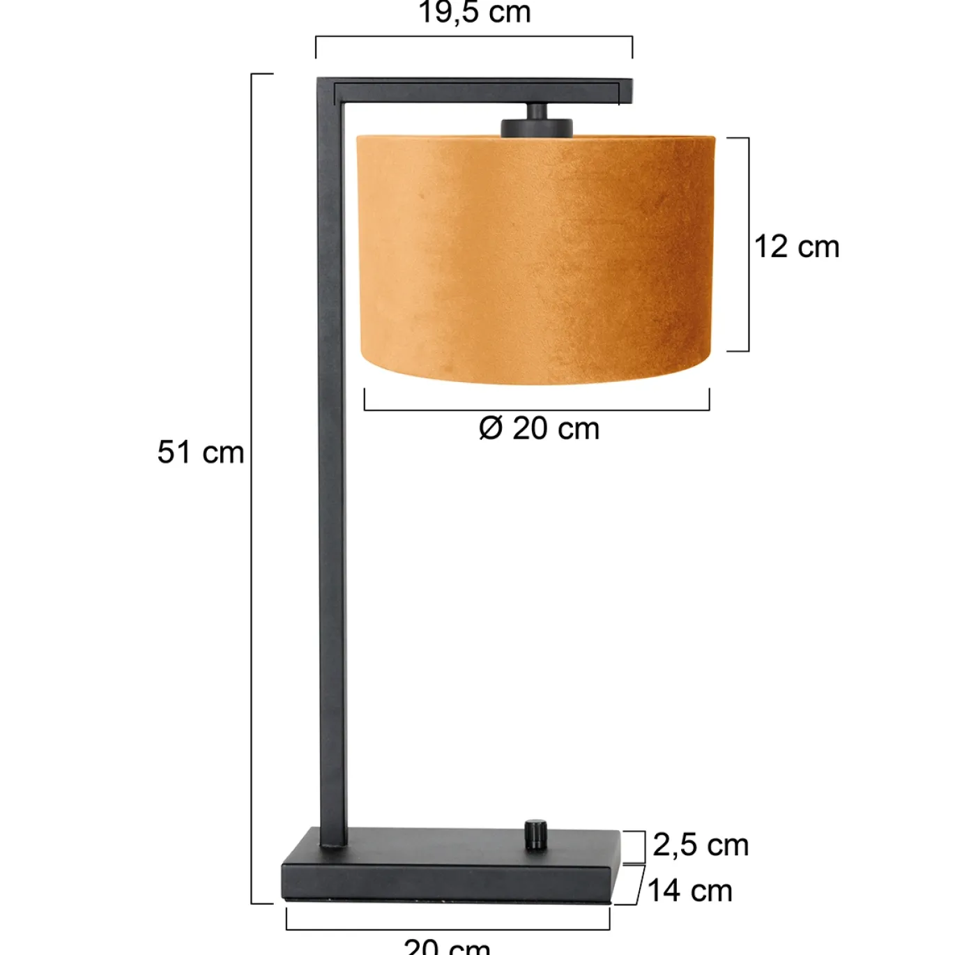 Steinhauer Tafellamp Stang Down Velours Goud