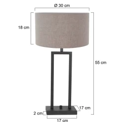 Steinhauer Tafellamp Stang Double Grof Linnen Grijs