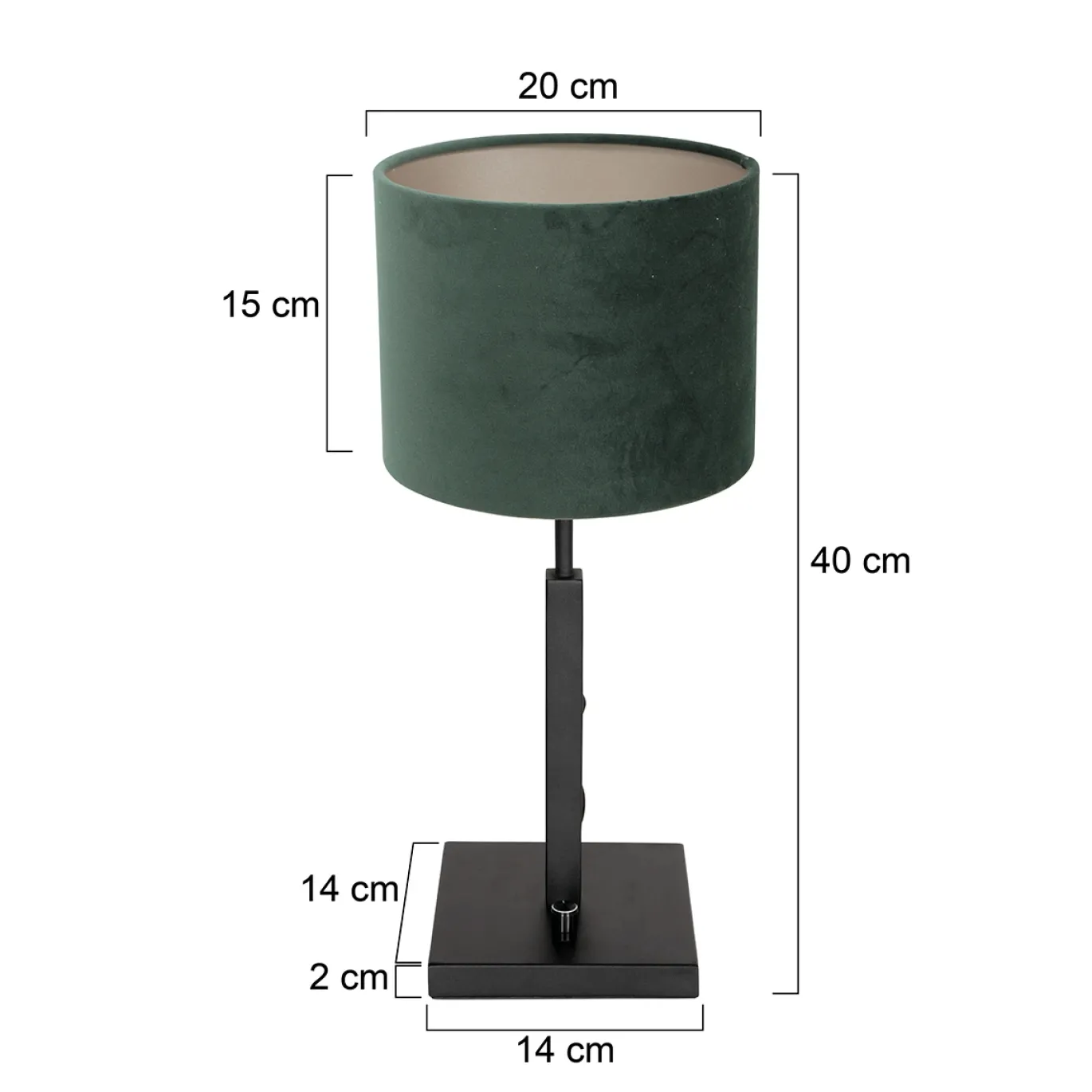 Steinhauer Tafellamp Stang Single Velours Groen