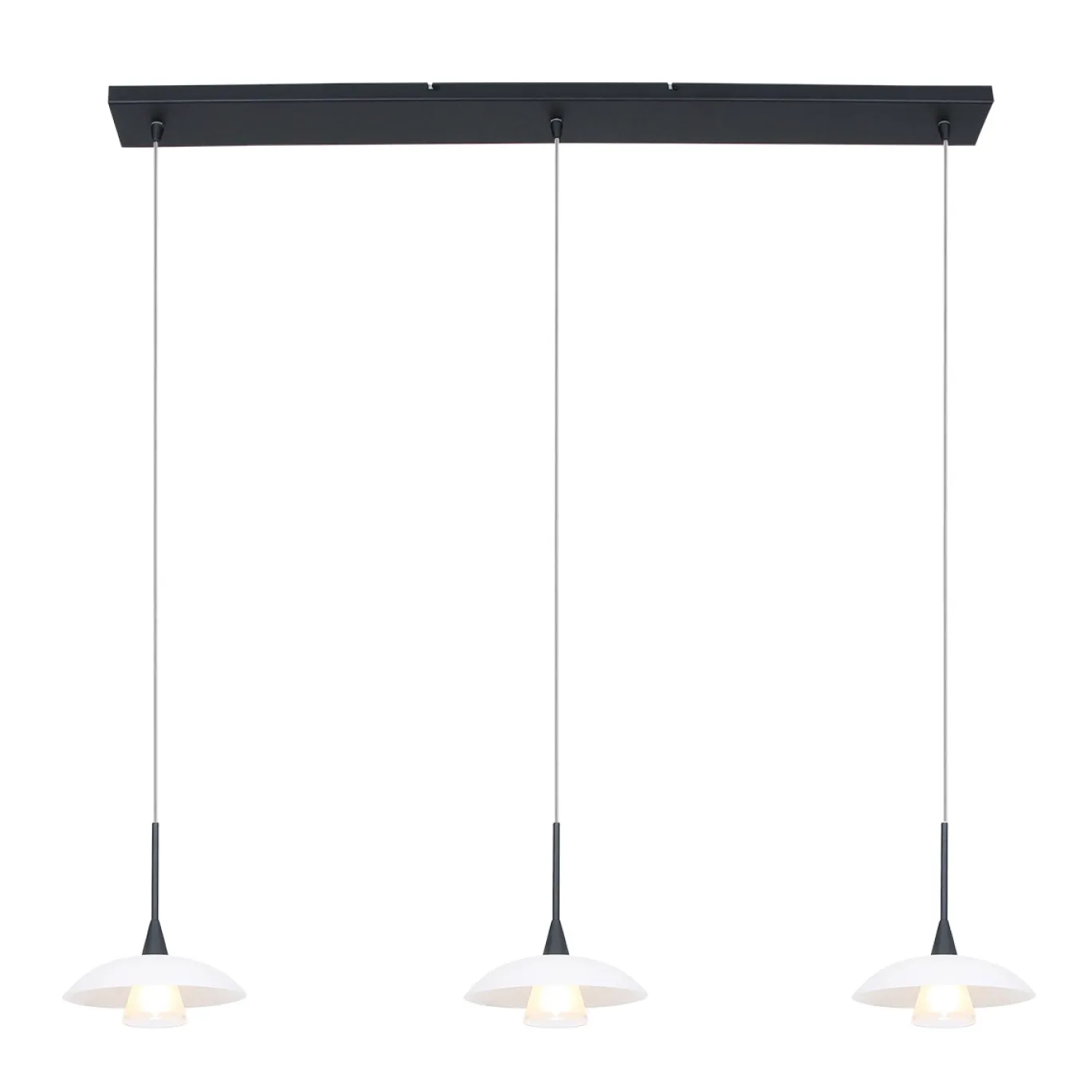 Steinhauer Tallerken Hanglamp Zwart 3-lichts