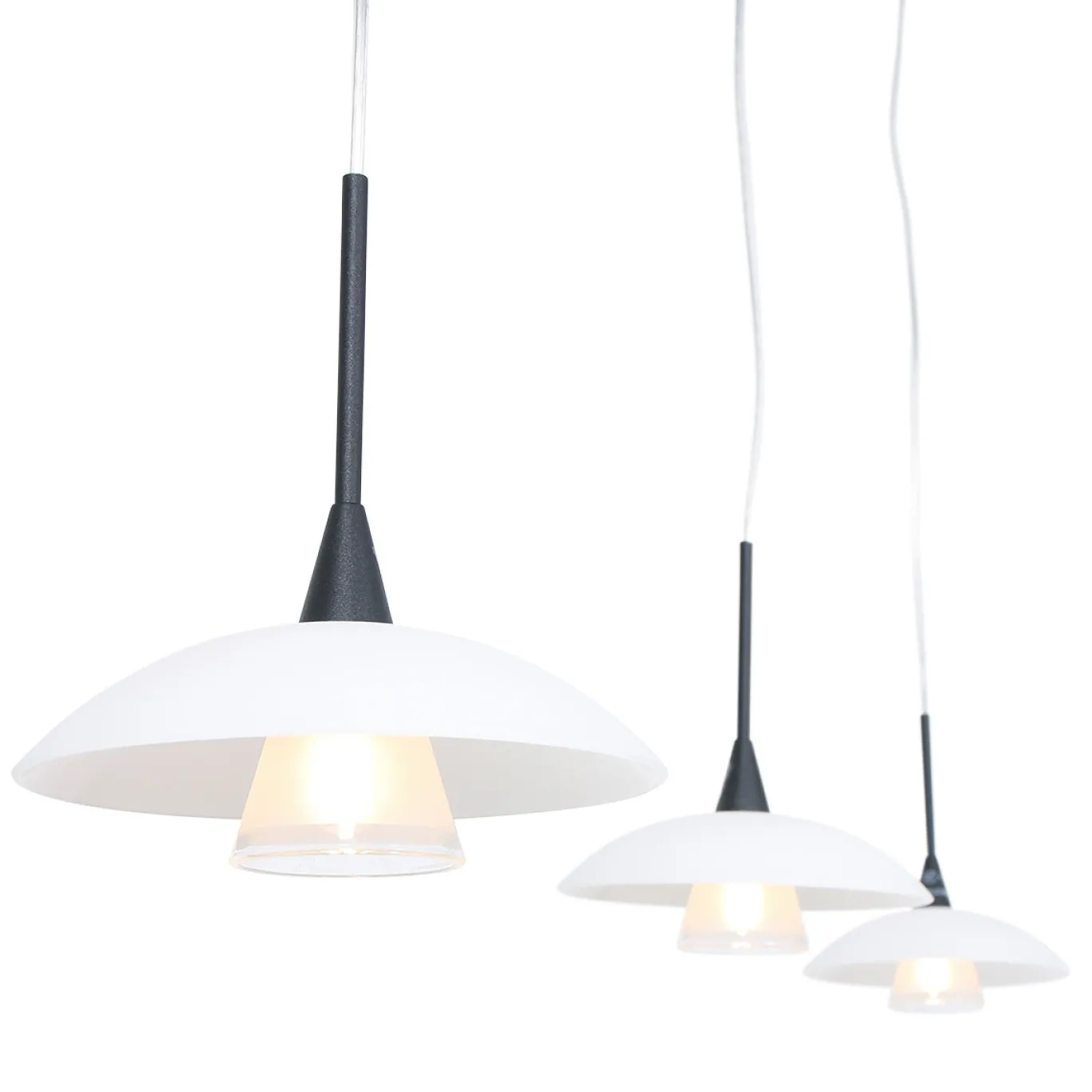 Steinhauer Tallerken Hanglamp Zwart 3-lichts