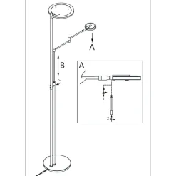 Steinhauer Turound Vloerlamp Staal 2-lichts 187cm