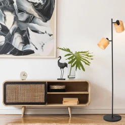 Steinhauer Vloerlamp Bambus 2-Lichts Bamboe Naturel