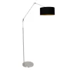 Steinhauer Vloerlamp Prestige Chic Grijs Linnen Zwart/Goud
