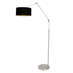 Steinhauer Vloerlamp Prestige Chic Grijs Linnen Zwart/Goud