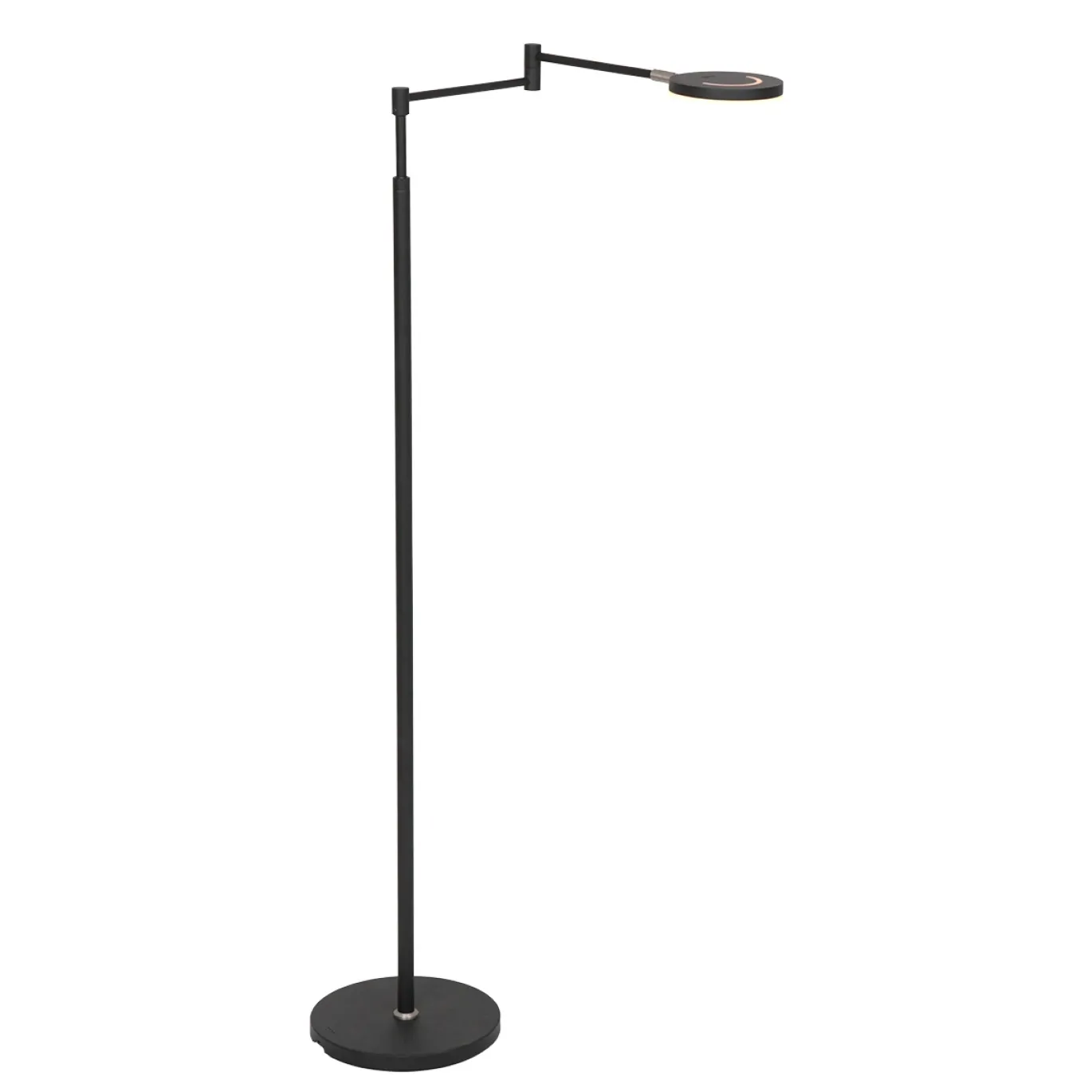 Steinhauer Vloerlamp Soleil Zwart met Zwenkarm & Accu