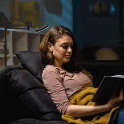 Steinhauer Vloerlamp Soleil Zwart met Zwenkarm & Accu