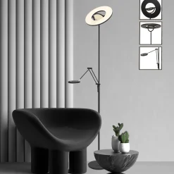 Steinhauer Vloerlamp Soleil Zwart met Leesarm
