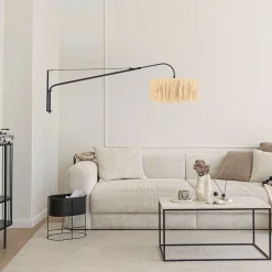 Steinhauer Wandlamp Elegant Classy Zwart Gras Naturel
