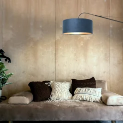 Steinhauer Wandlamp Elegant Classy Zwart Velours Blauw