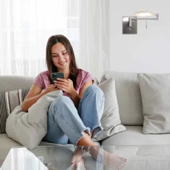 Steinhauer Wandlamp Retina Grijs met USB-poorten