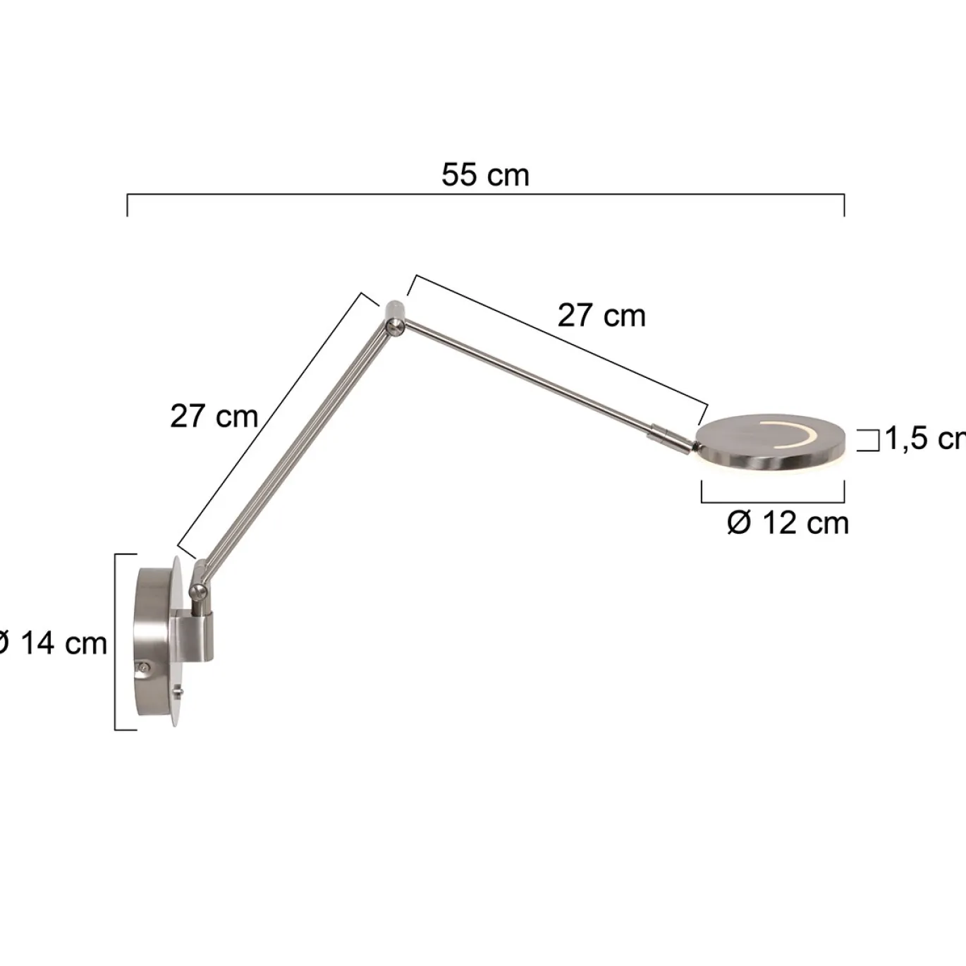 Steinhauer Wandlamp Soleil Grijs met Verstelbare Arm