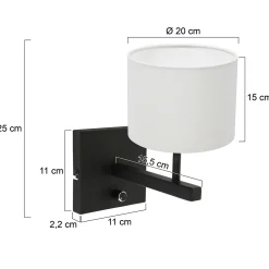 Steinhauer Wandlamp Stang Grof Linnen Wit