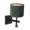 Steinhauer Wandlamp Stang met Leeslamp Velours Groen