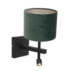 Steinhauer Wandlamp Stang met Leeslamp Velours Groen