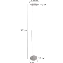 Steinhauer Zenith Vloerlamp Staal 187cm