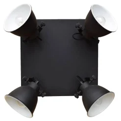 Stoere spot industrial 4-lichts vintage black
