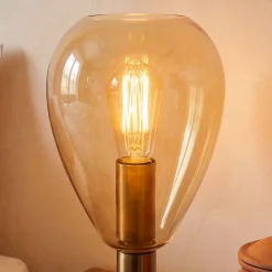 Tafellamp Anita 1-Lichts Amber Glas - Giga Meubel