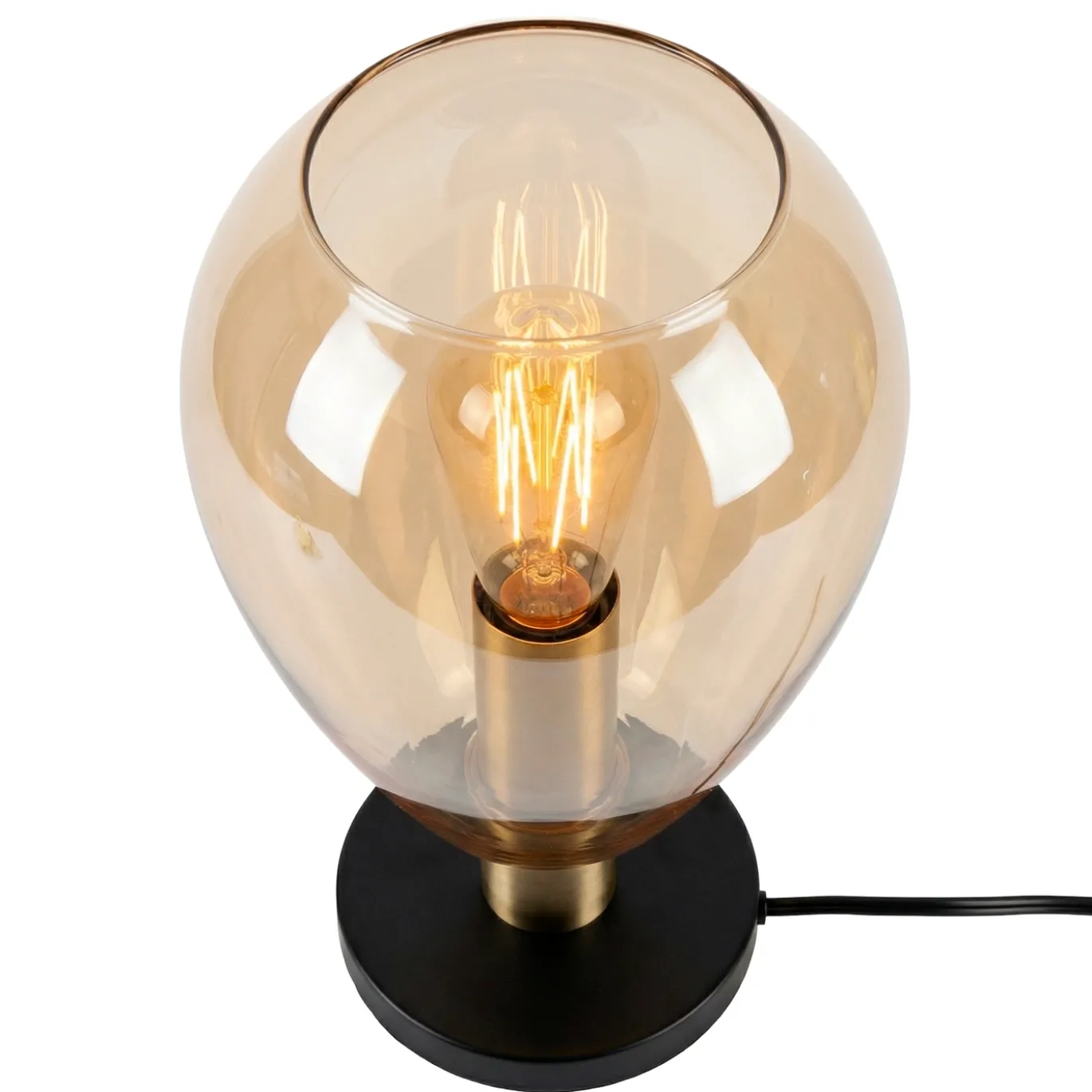 Tafellamp Anita 1-Lichts Amber Glas - Giga Meubel
